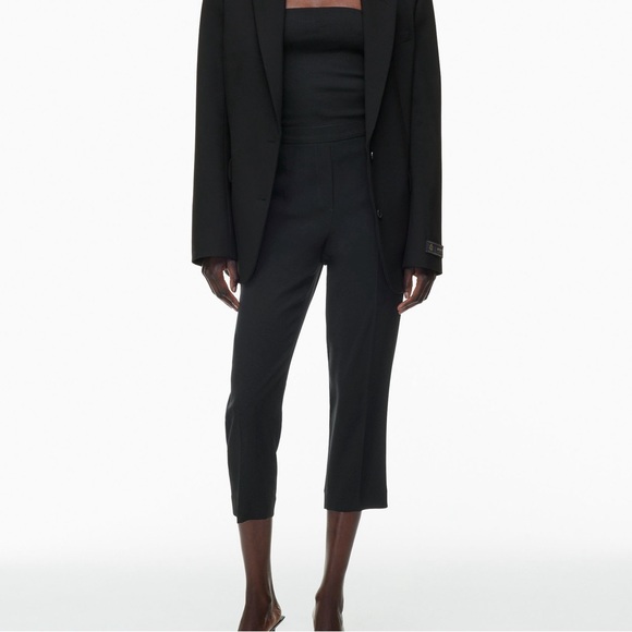 ARITZIA BABATON Conan ankle pants, mid rise trousers, dress pants black, size 0 - Picture 4 of 16